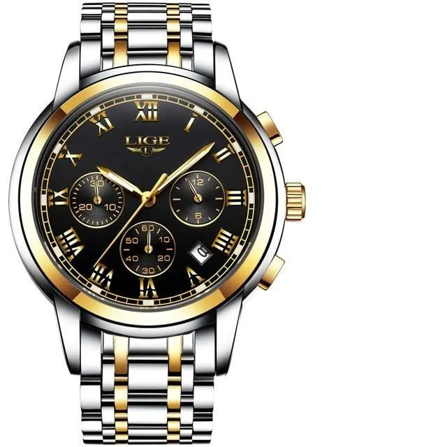 LG9810B - Sport Chronograph Waterproof Full Steel Quartz Watch