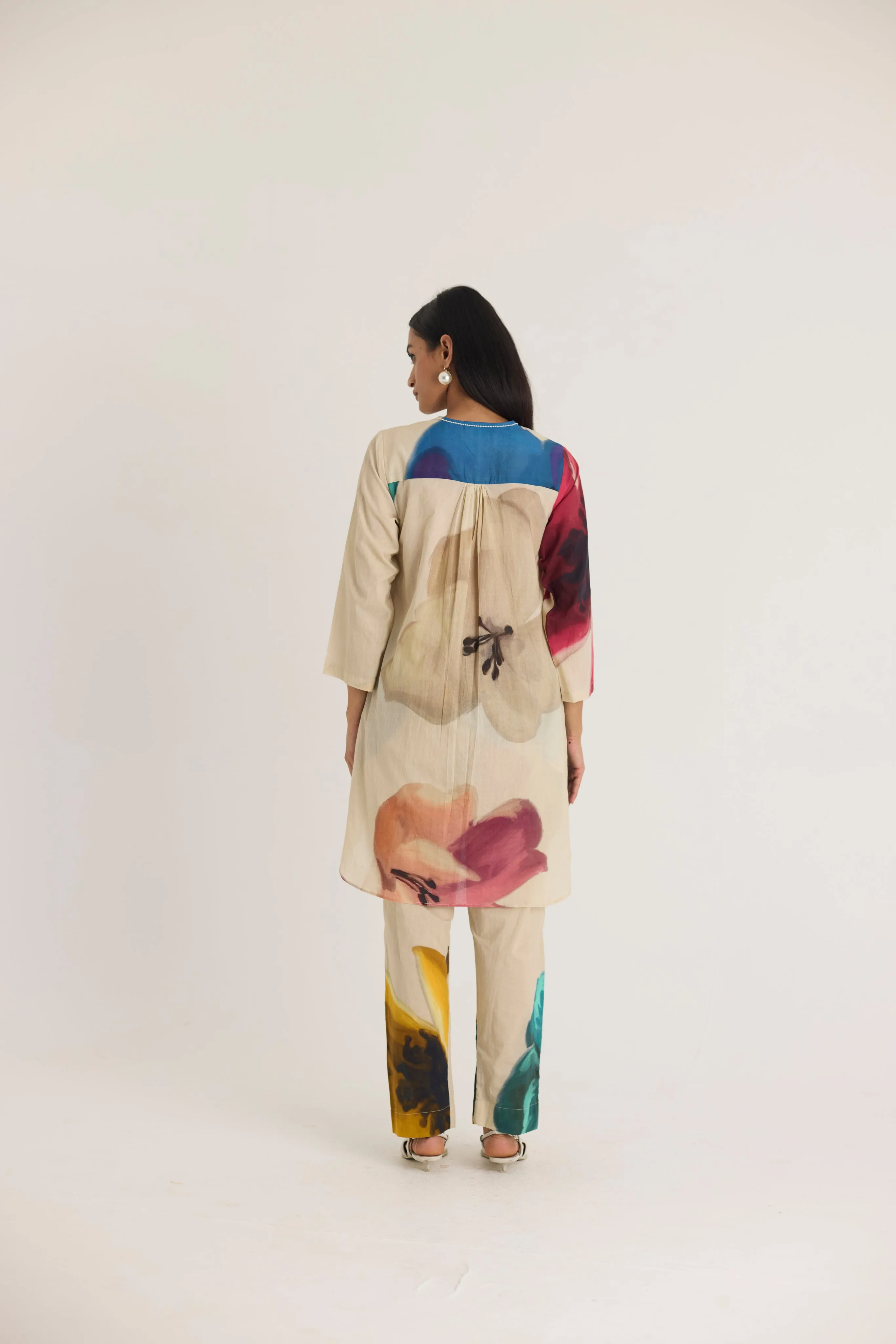 Lila Cotton Short Kurta Set