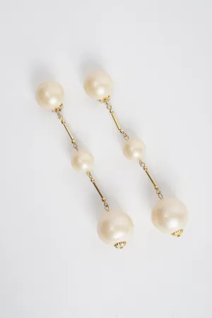 Long Pearl Drop Earrings