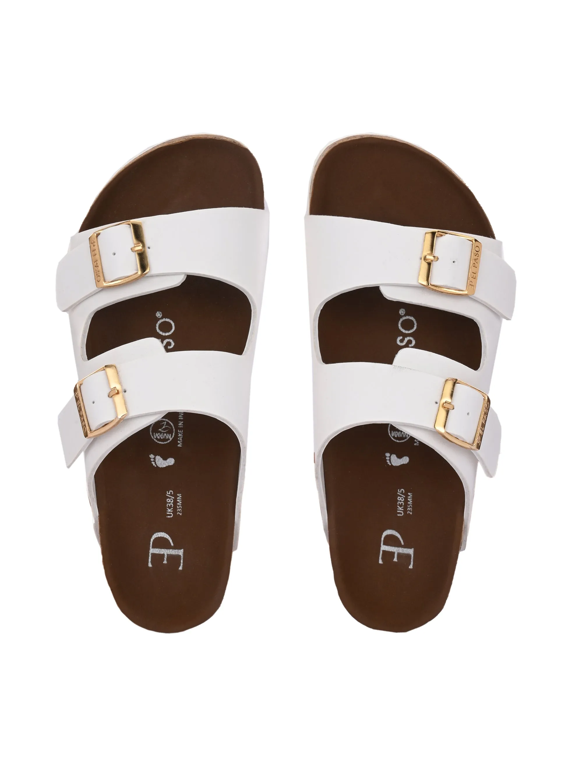 Luxurious Camel Leather Double-Strap Sandal For Women