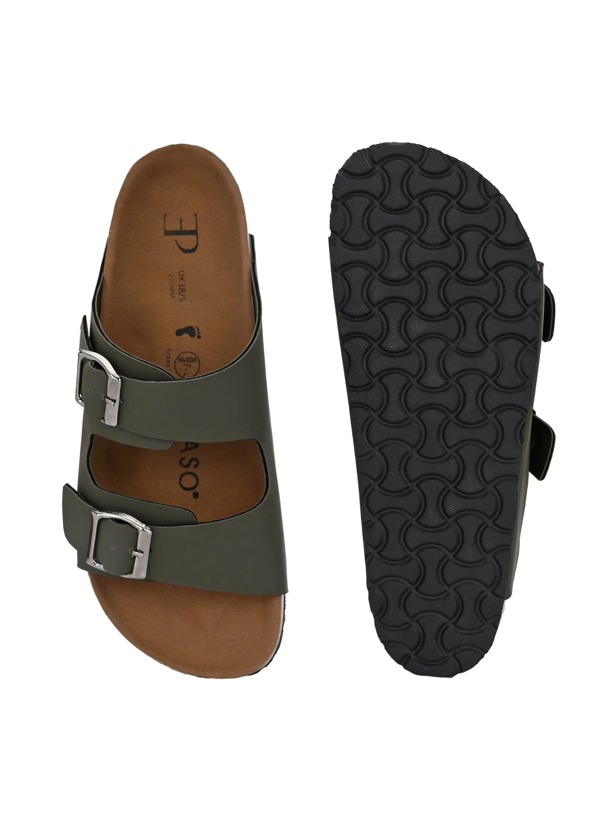 Luxurious Camel Leather Double-Strap Sandal For Women