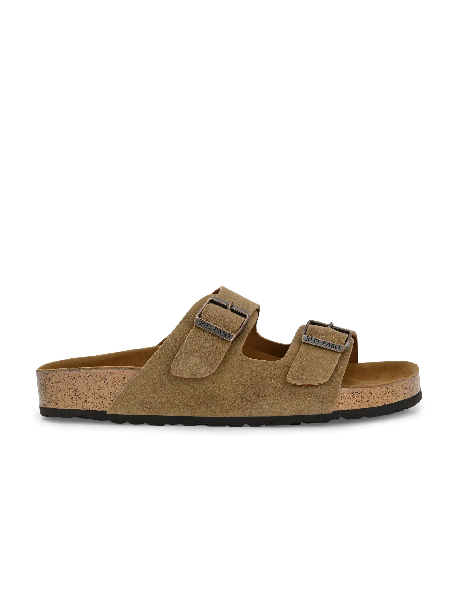 Luxurious Camel Leather Double-Strap Sandal For Women