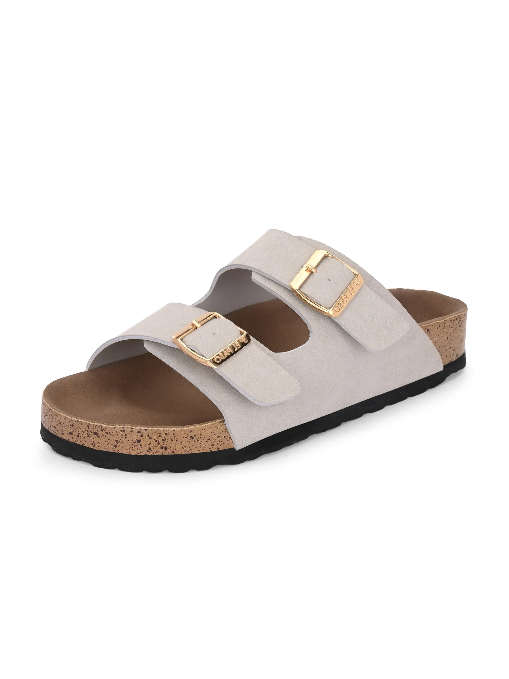 Luxurious Camel Leather Double-Strap Sandal For Women