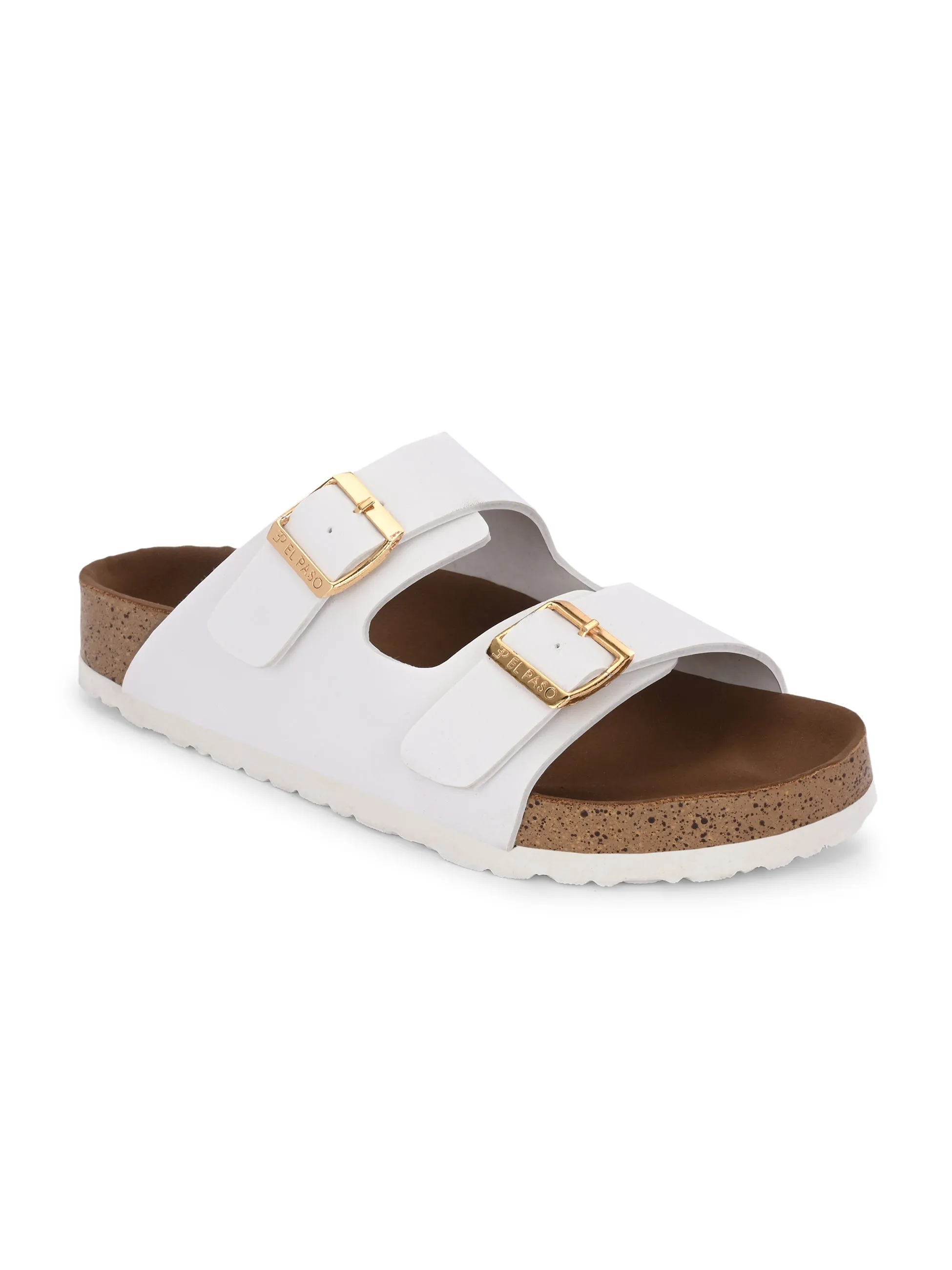 Luxurious Camel Leather Double-Strap Sandal For Women