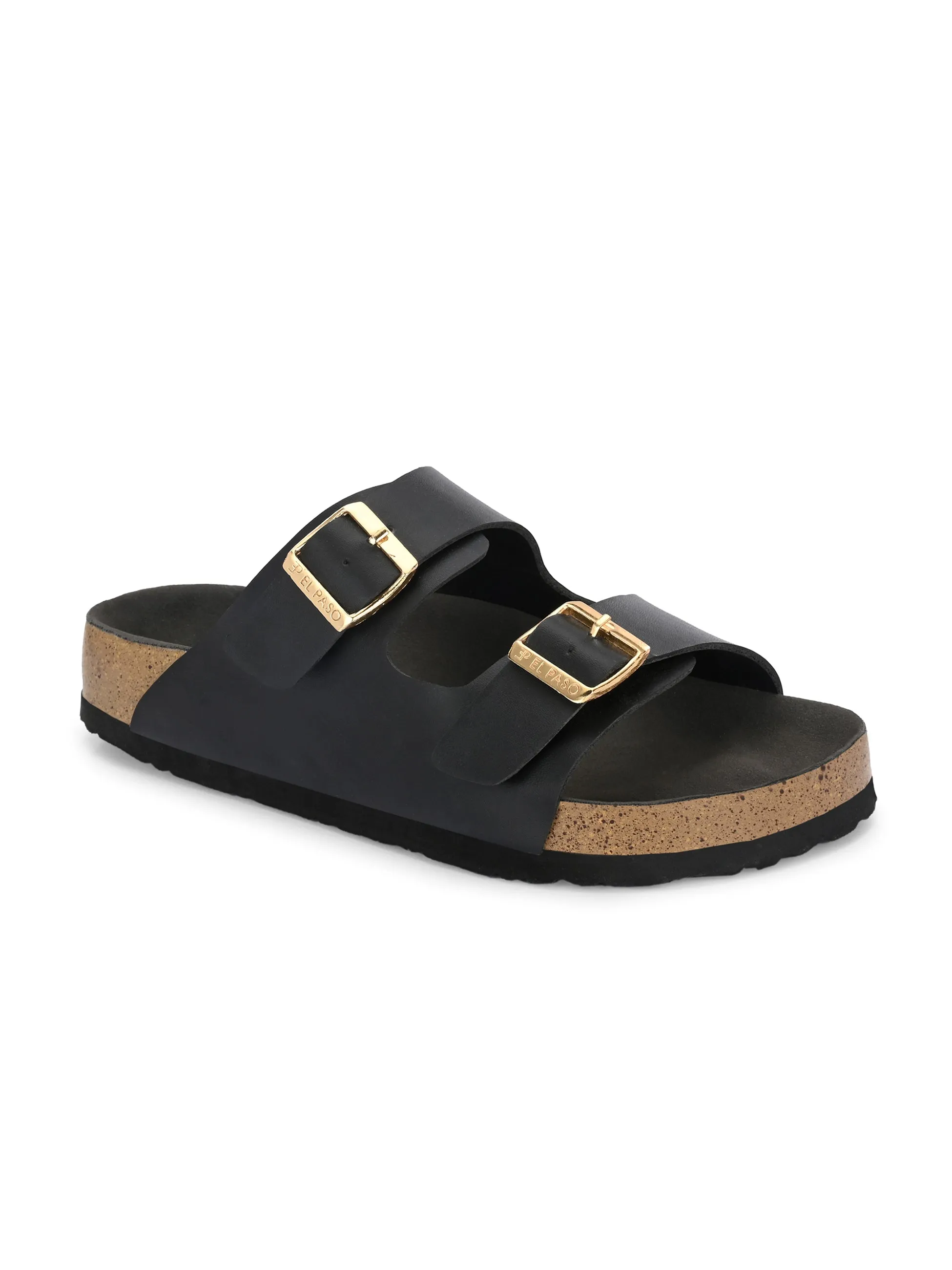 Luxurious Camel Leather Double-Strap Sandal For Women