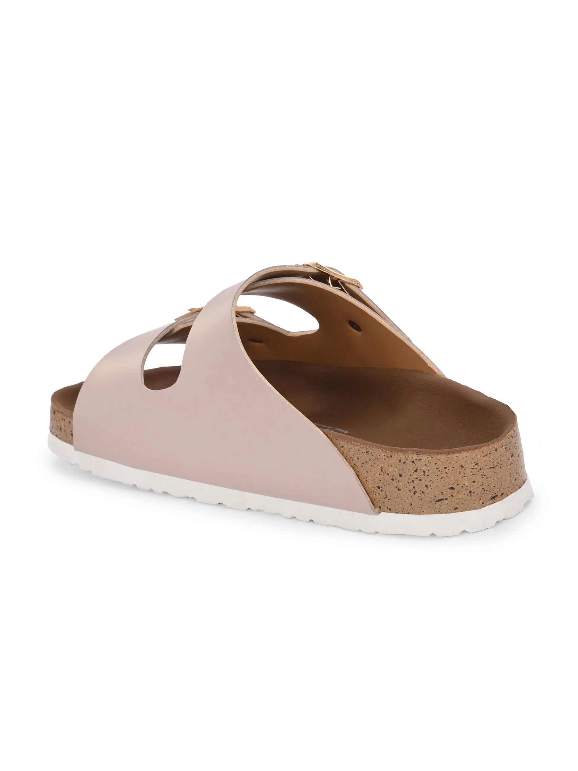 Luxurious Camel Leather Double-Strap Sandal For Women