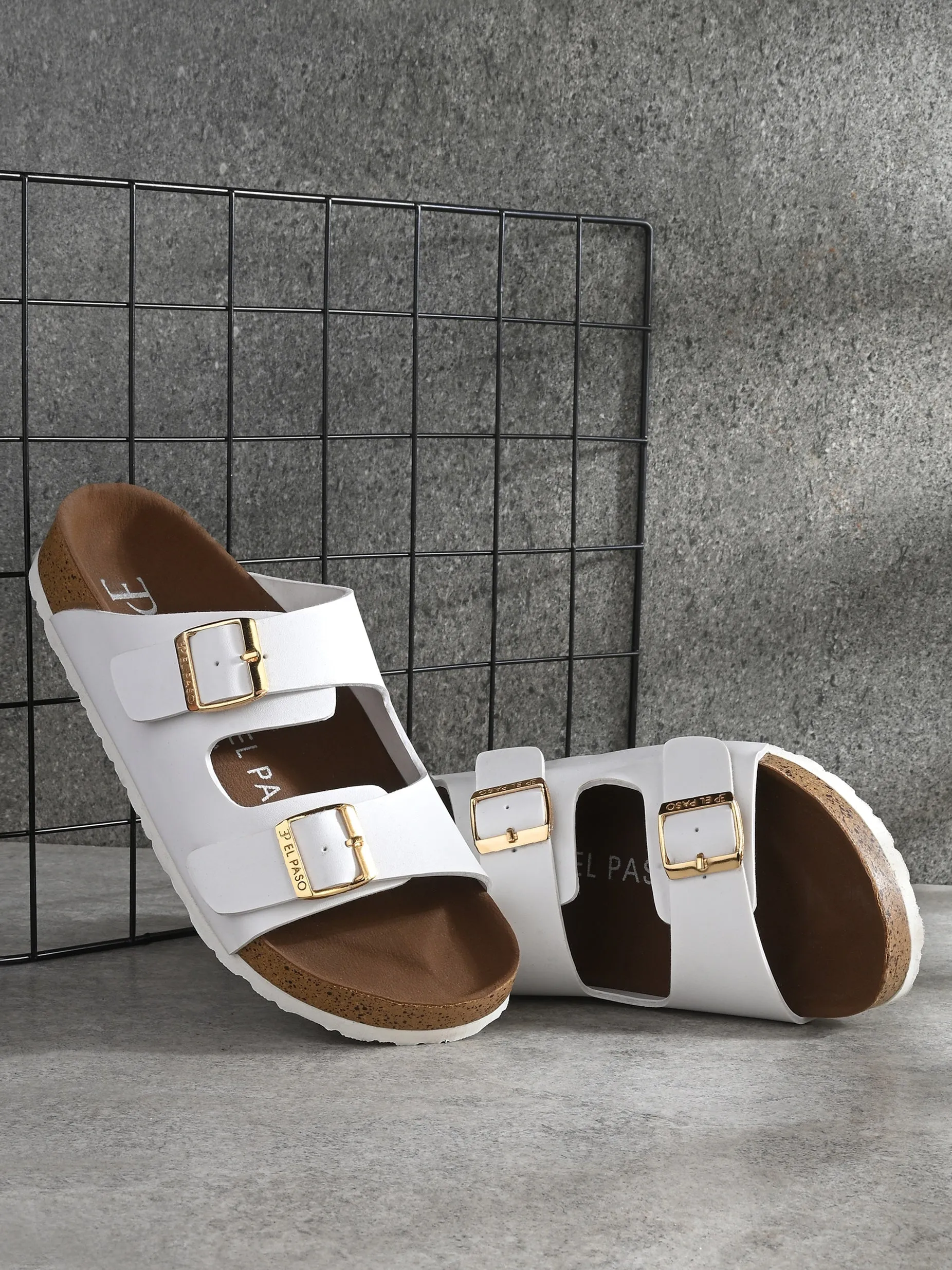 Luxurious Camel Leather Double-Strap Sandal For Women