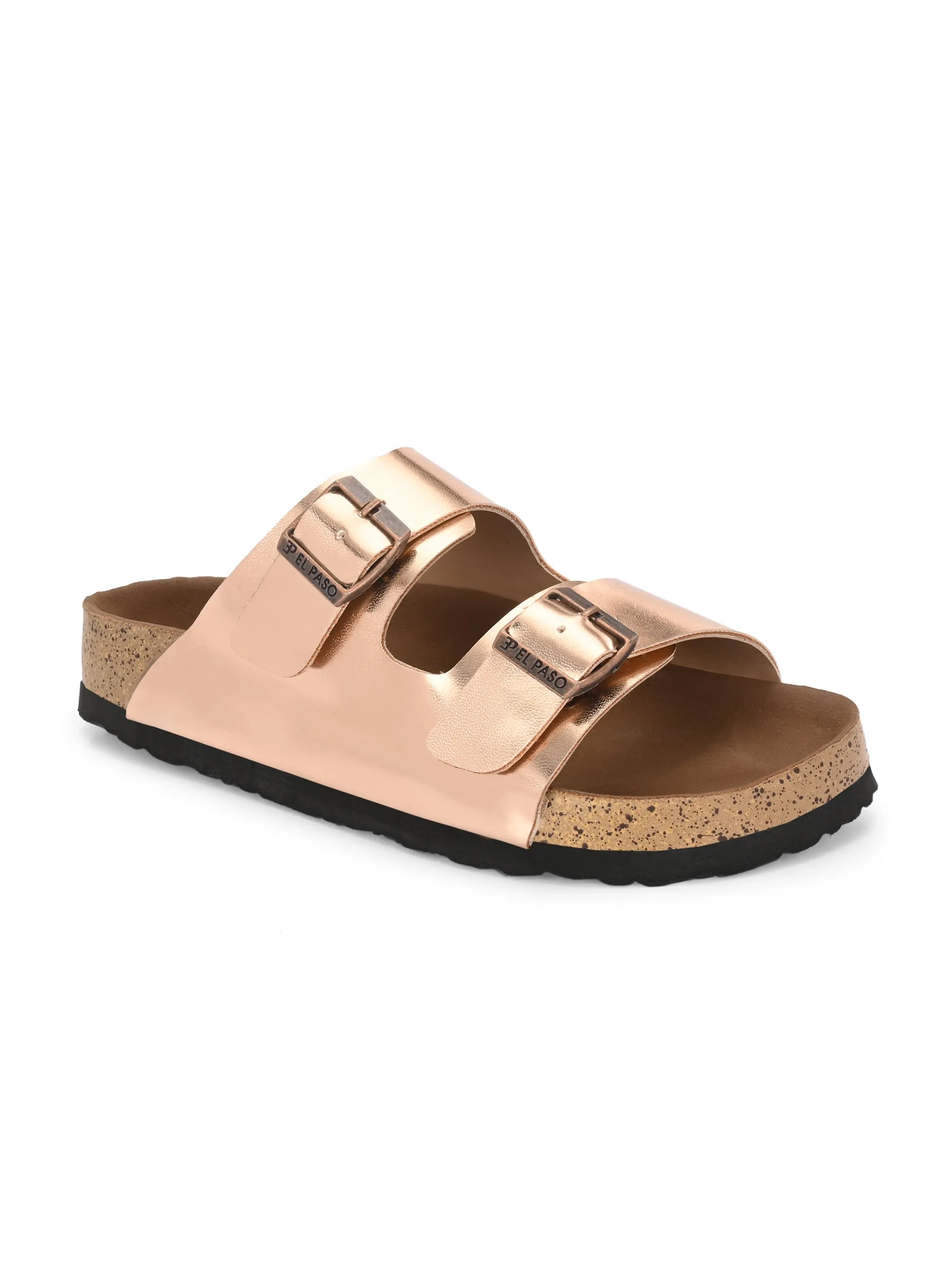 Luxurious Camel Leather Double-Strap Sandal For Women