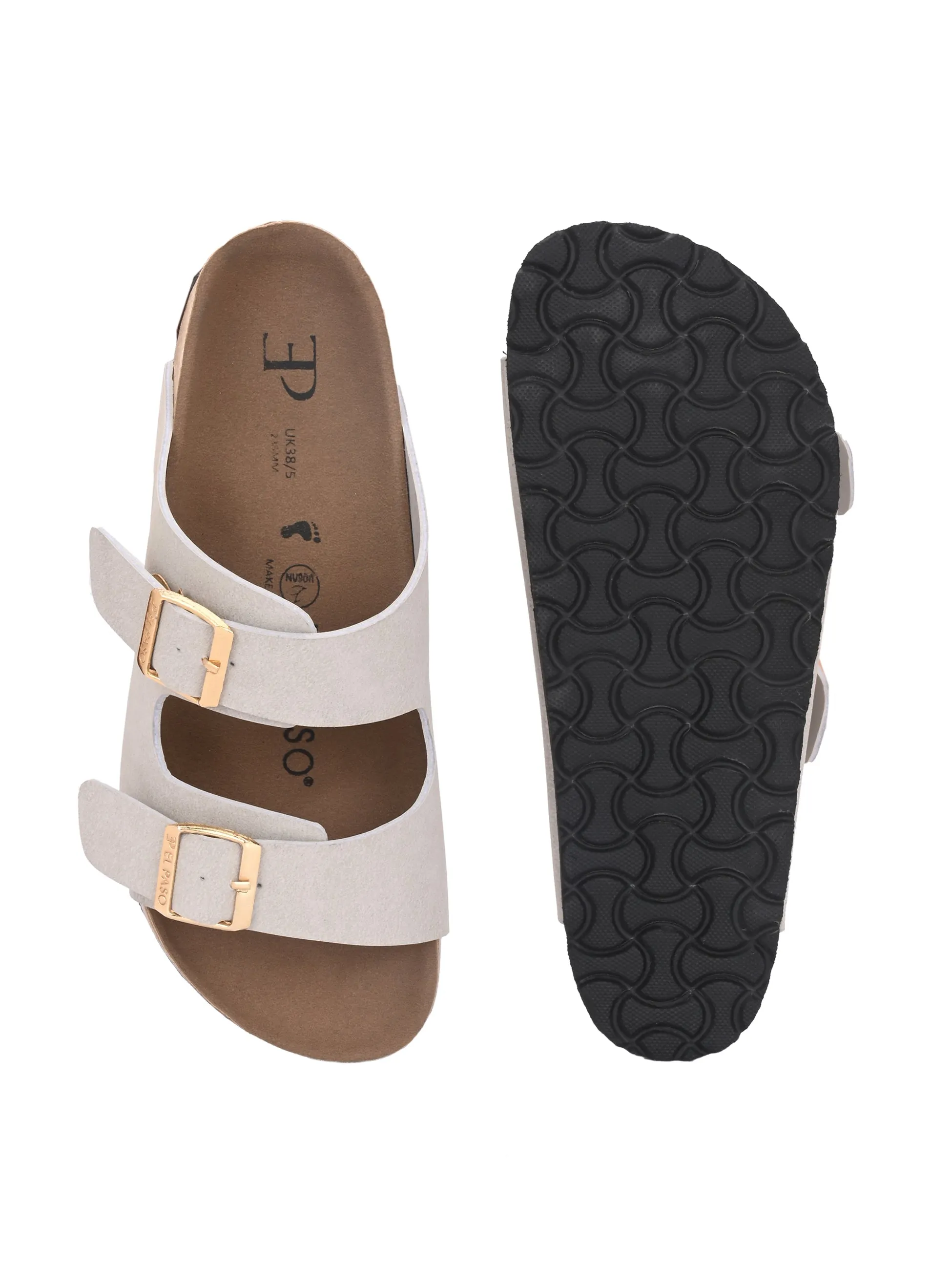 Luxurious Camel Leather Double-Strap Sandal For Women