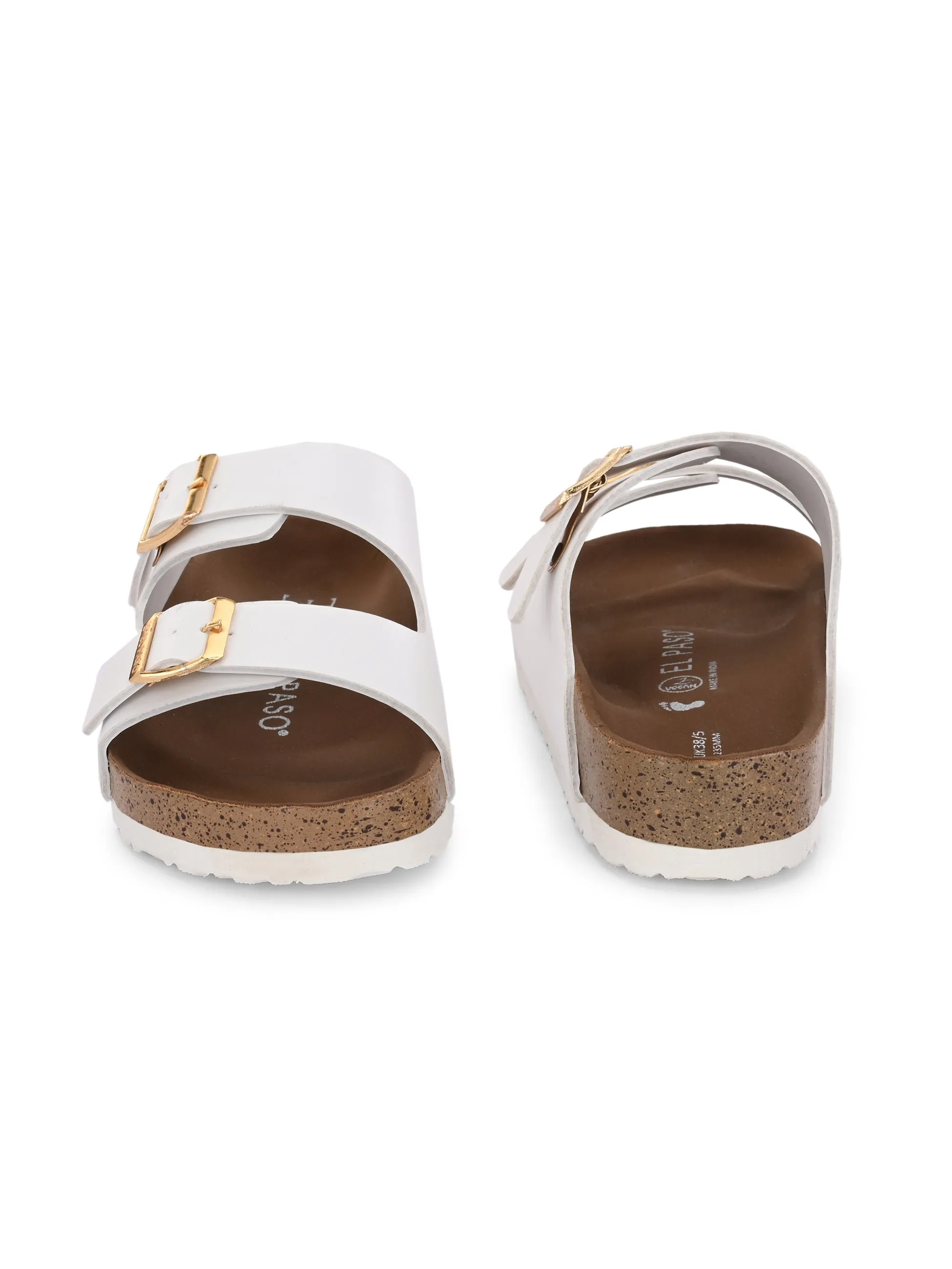 Luxurious Camel Leather Double-Strap Sandal For Women