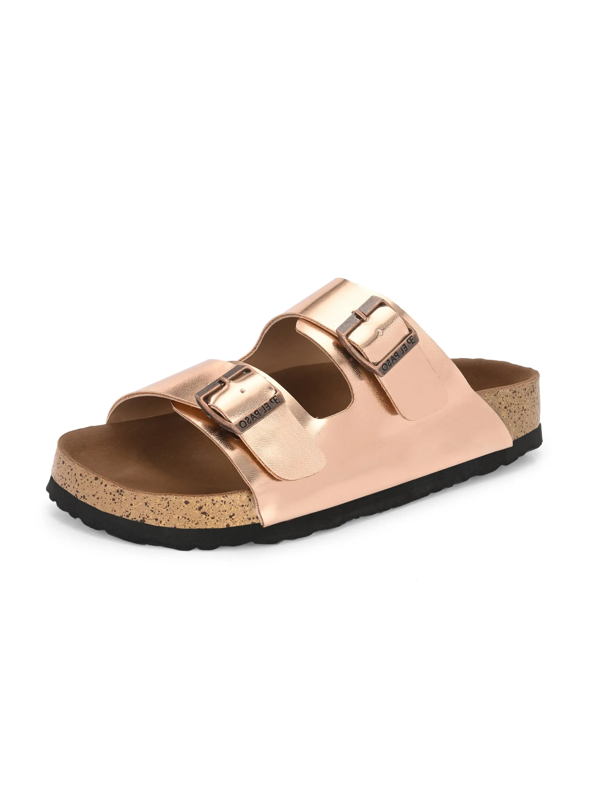 Luxurious Camel Leather Double-Strap Sandal For Women