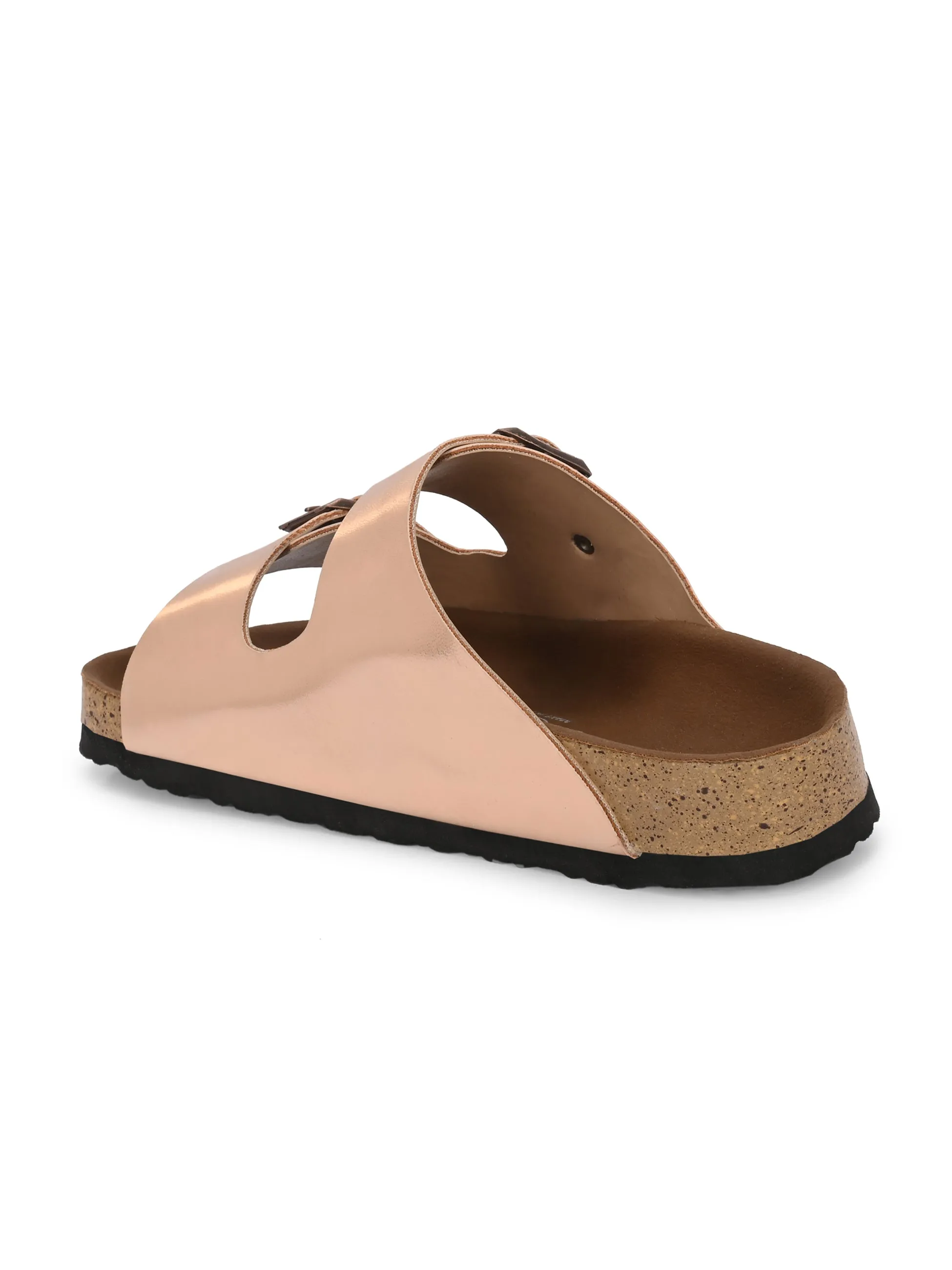 Luxurious Camel Leather Double-Strap Sandal For Women