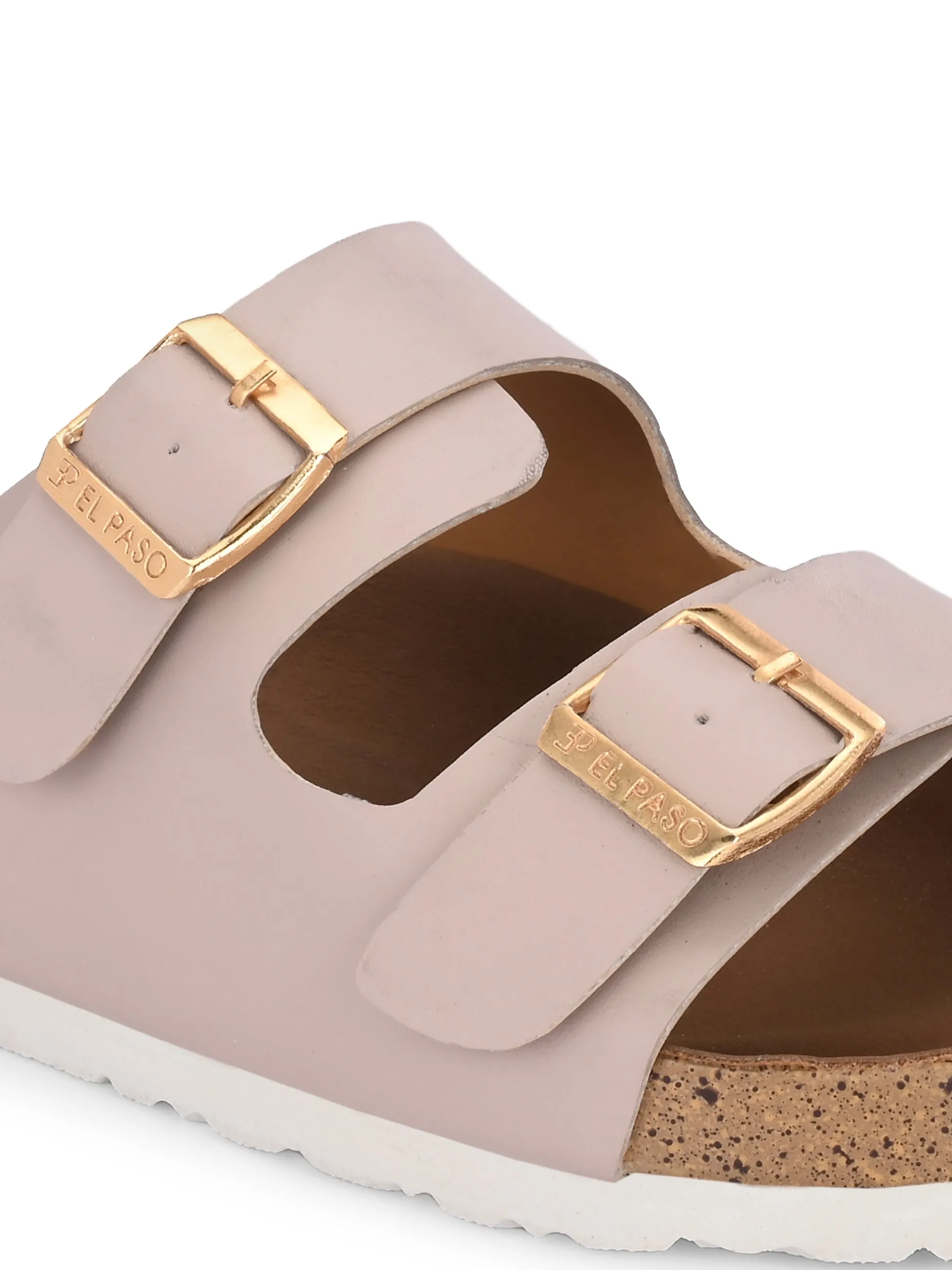Luxurious Camel Leather Double-Strap Sandal For Women