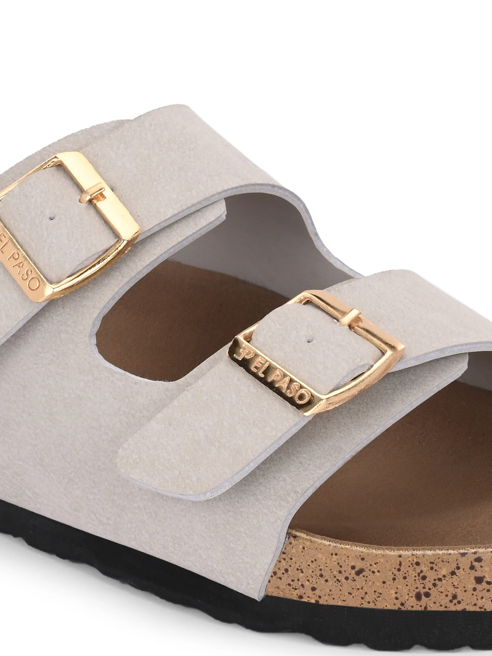 Luxurious Camel Leather Double-Strap Sandal For Women