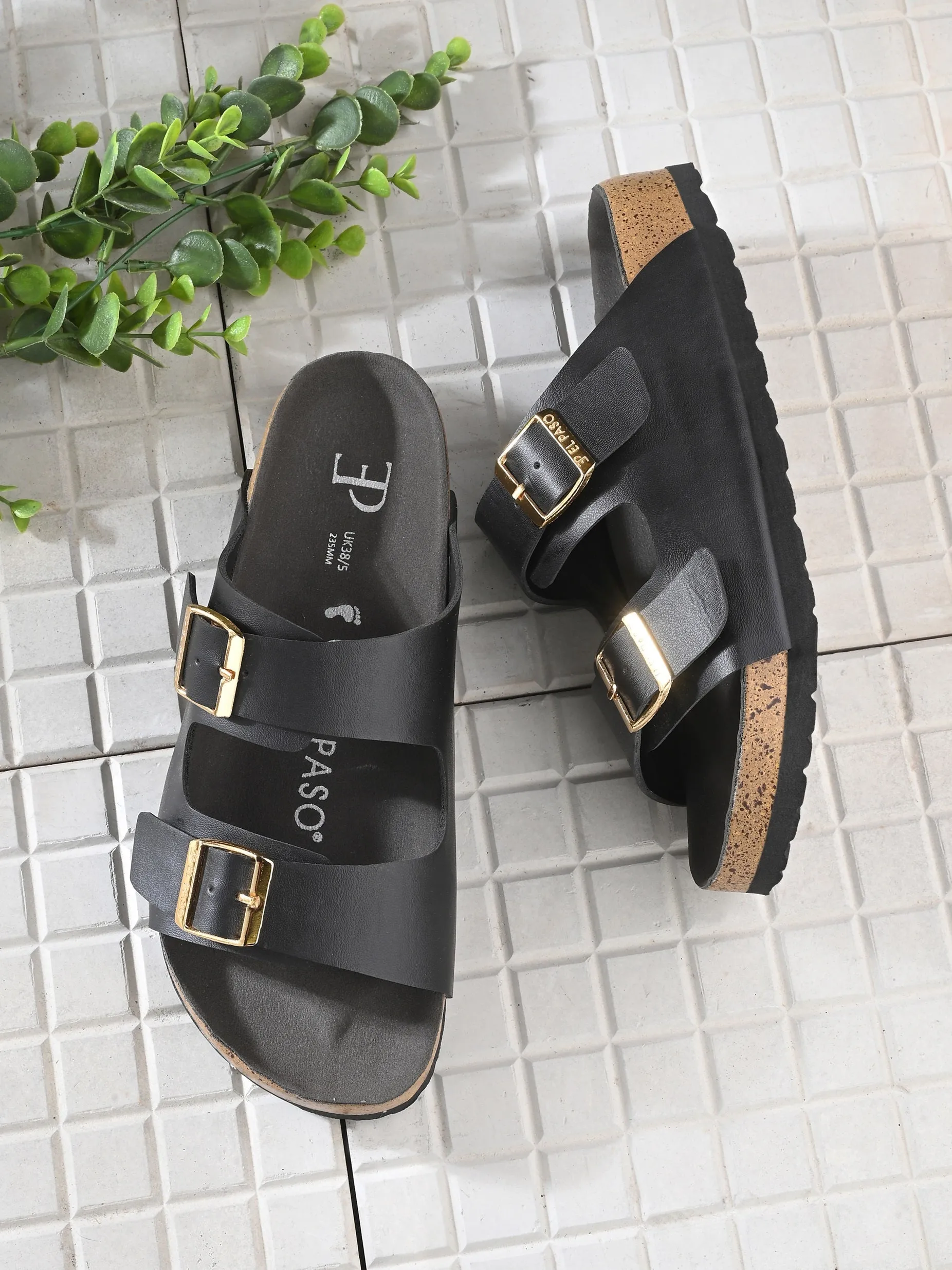 Luxurious Camel Leather Double-Strap Sandal For Women