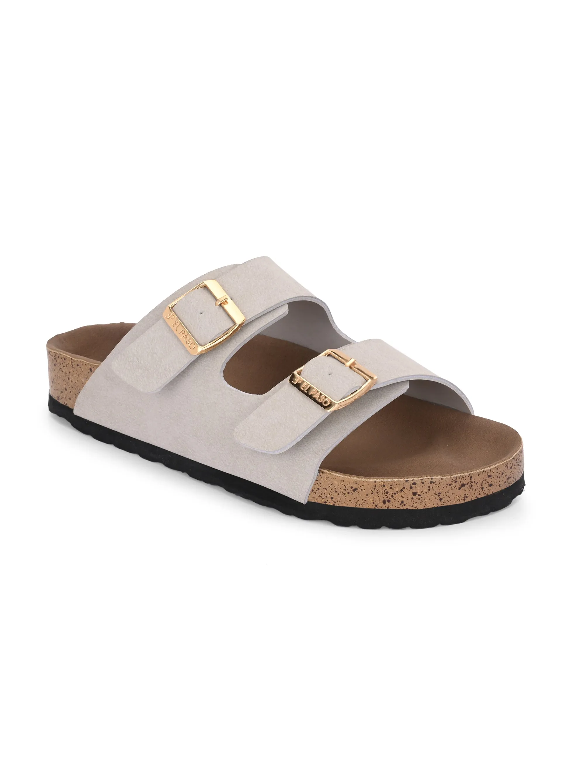Luxurious Camel Leather Double-Strap Sandal For Women