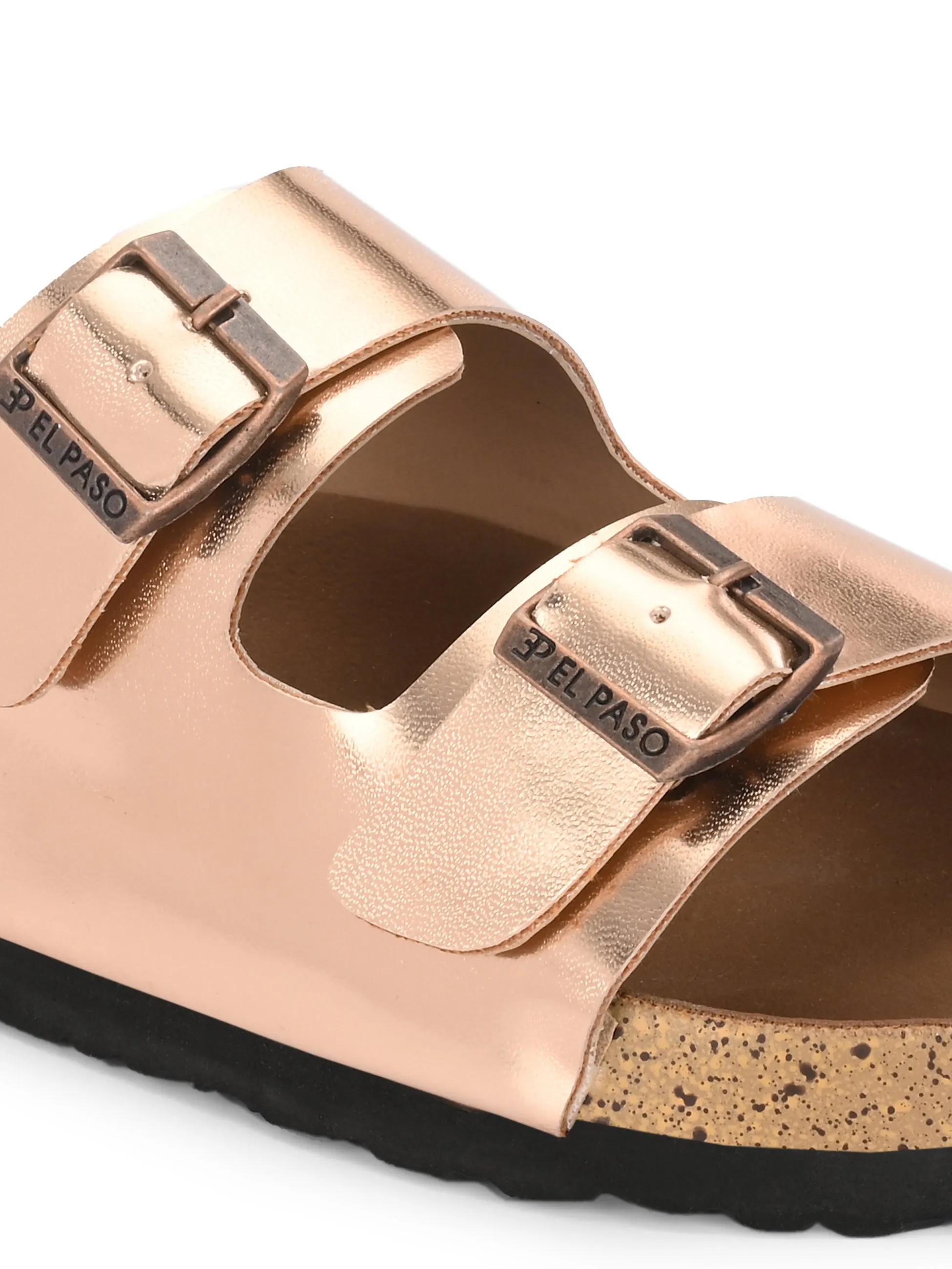 Luxurious Camel Leather Double-Strap Sandal For Women
