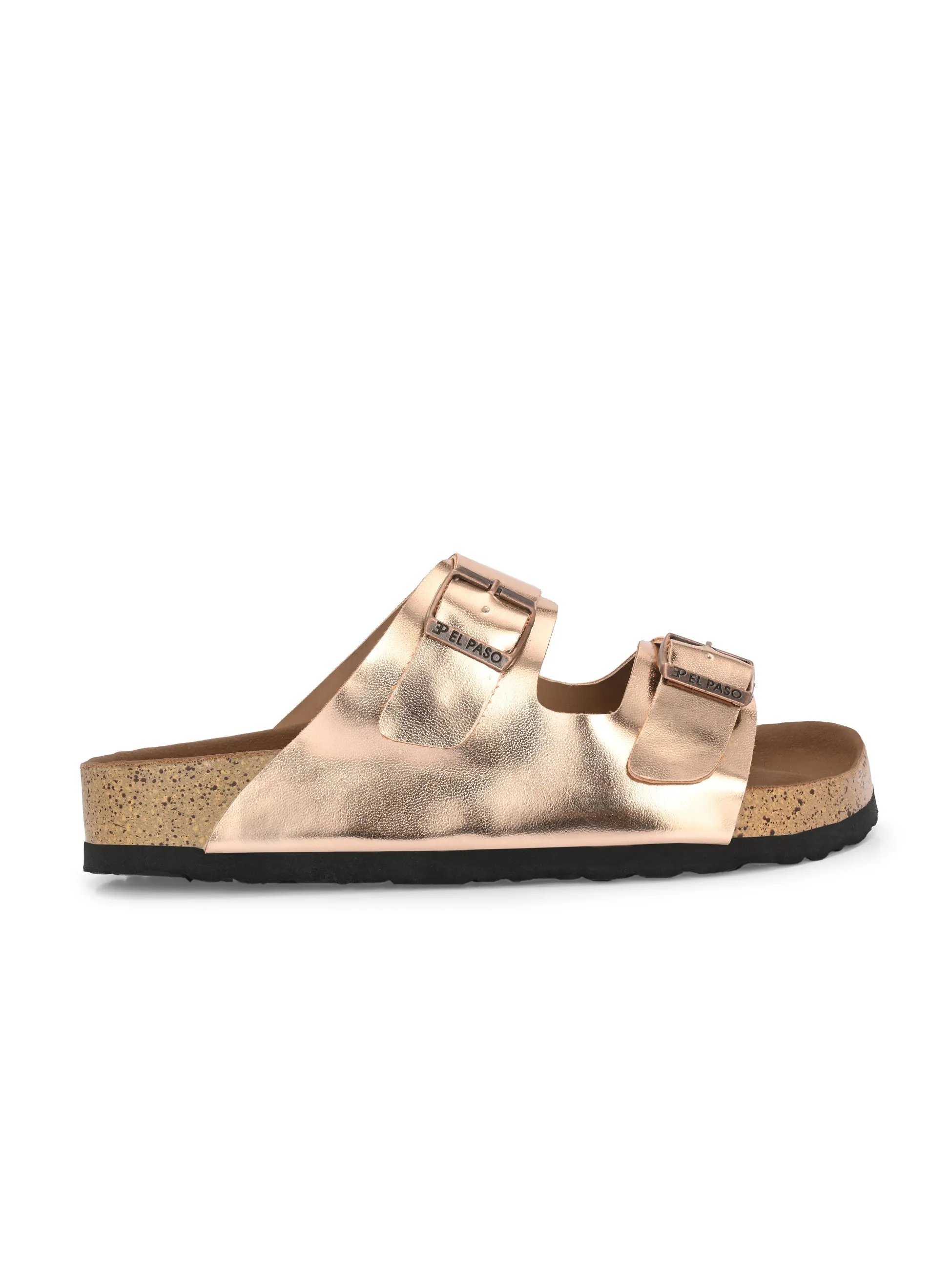 Luxurious Camel Leather Double-Strap Sandal For Women