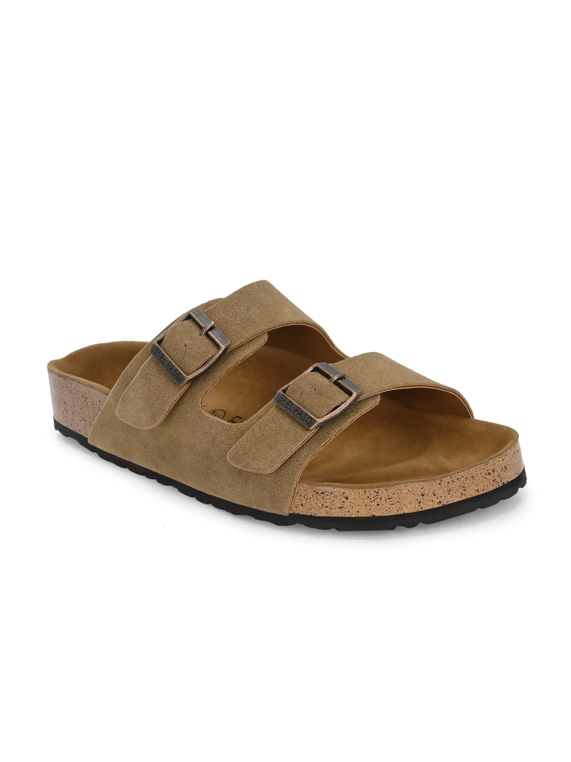 Luxurious Camel Leather Double-Strap Sandal For Women