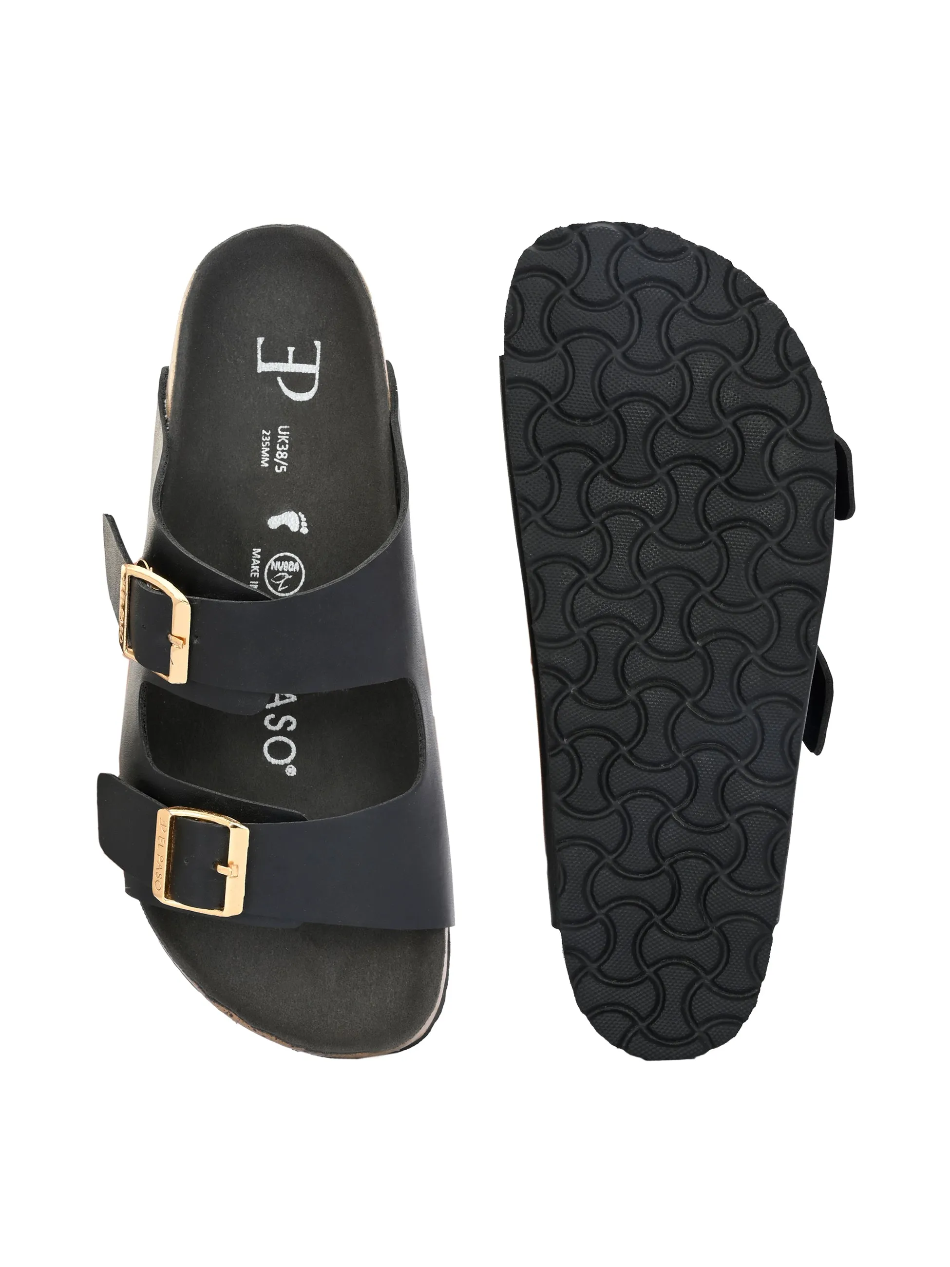 Luxurious Camel Leather Double-Strap Sandal For Women