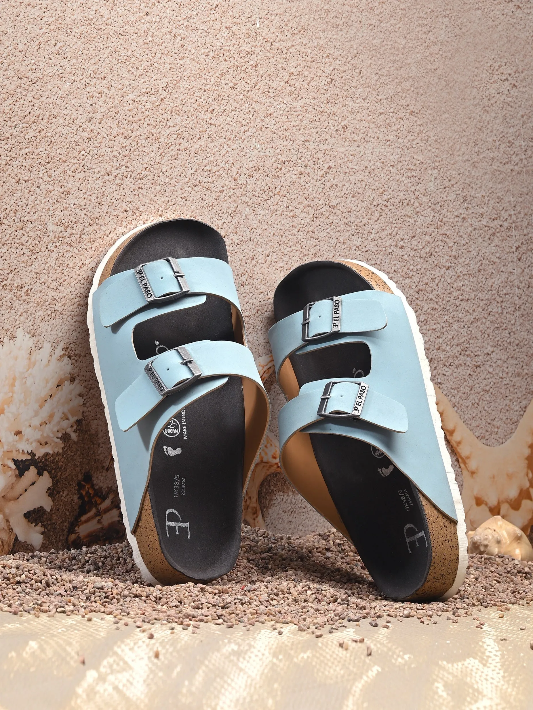 Luxurious Camel Leather Double-Strap Sandal For Women
