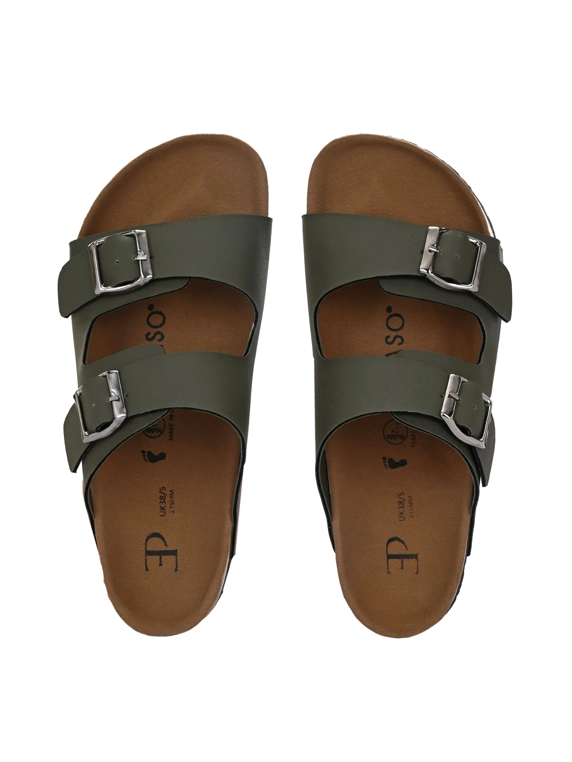 Luxurious Camel Leather Double-Strap Sandal For Women