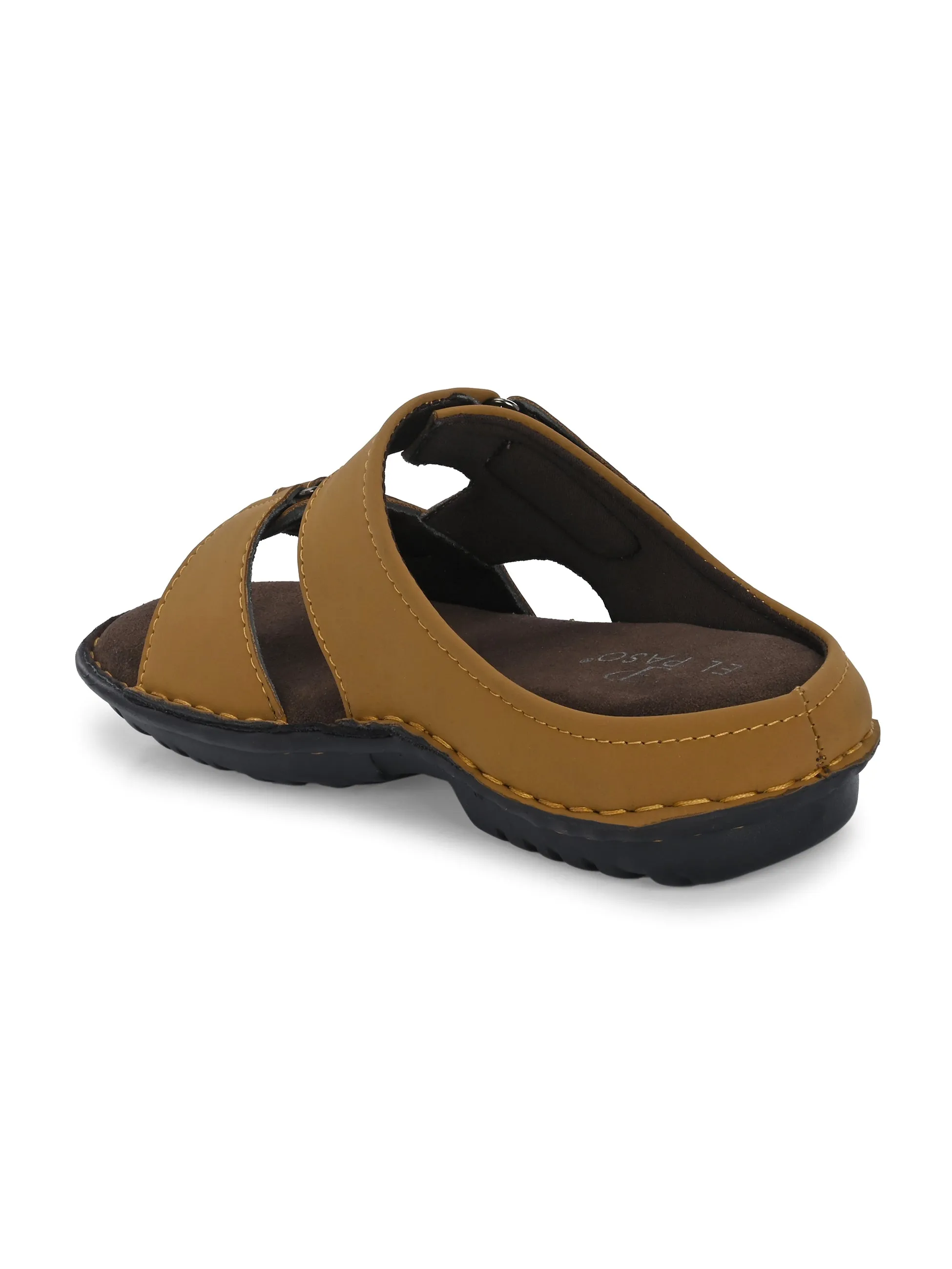 Luxurious Caramel Leather Slide Sandal