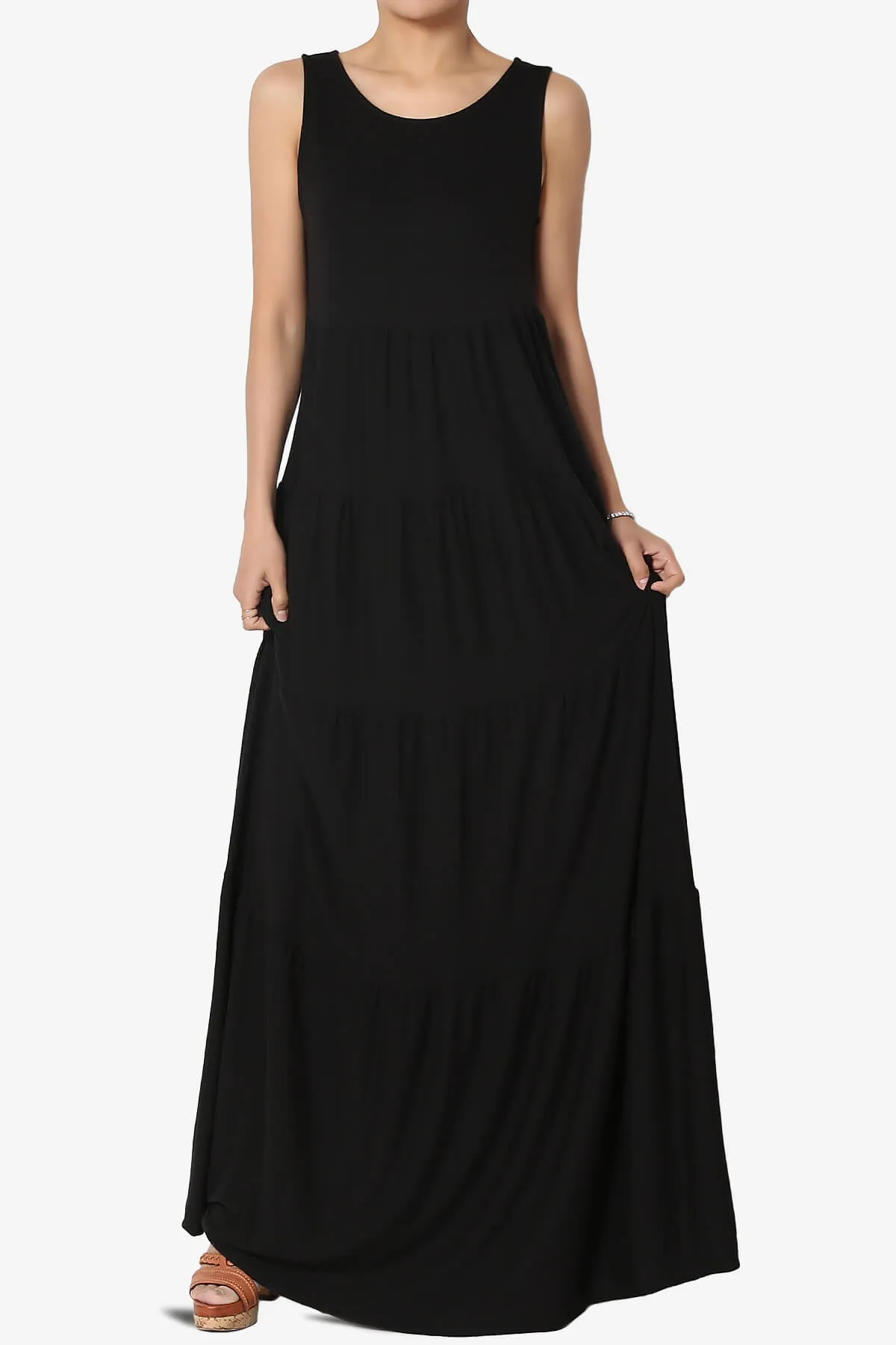 Macie Sleeveless Tiered Long Maxi Dress PLUS