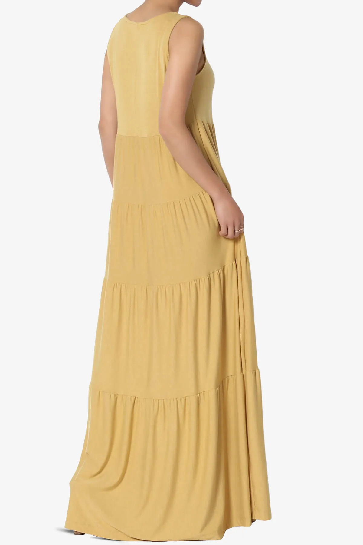 Macie Sleeveless Tiered Long Maxi Dress PLUS