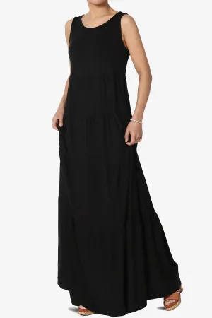 Macie Sleeveless Tiered Long Maxi Dress PLUS