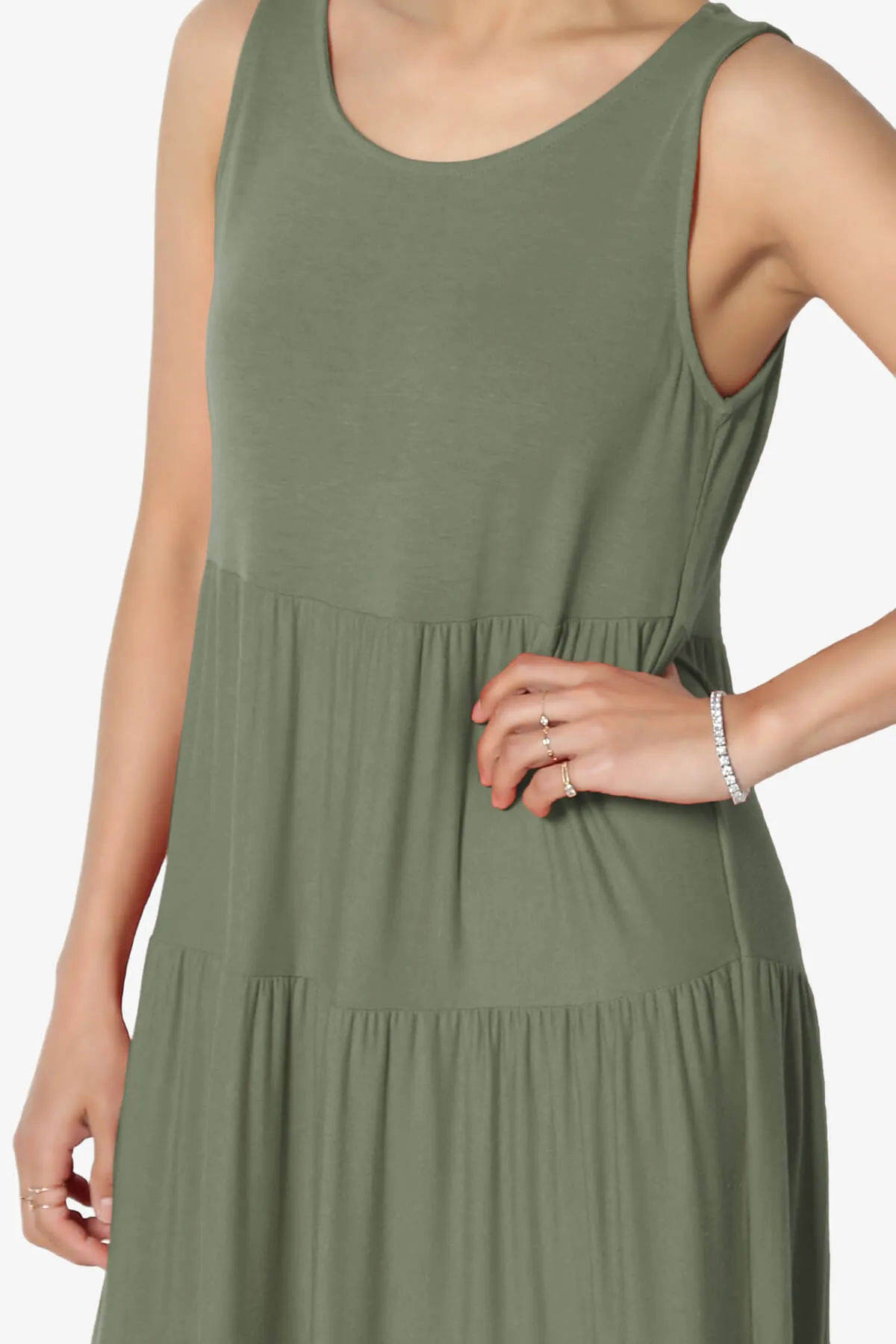 Macie Sleeveless Tiered Long Maxi Dress
