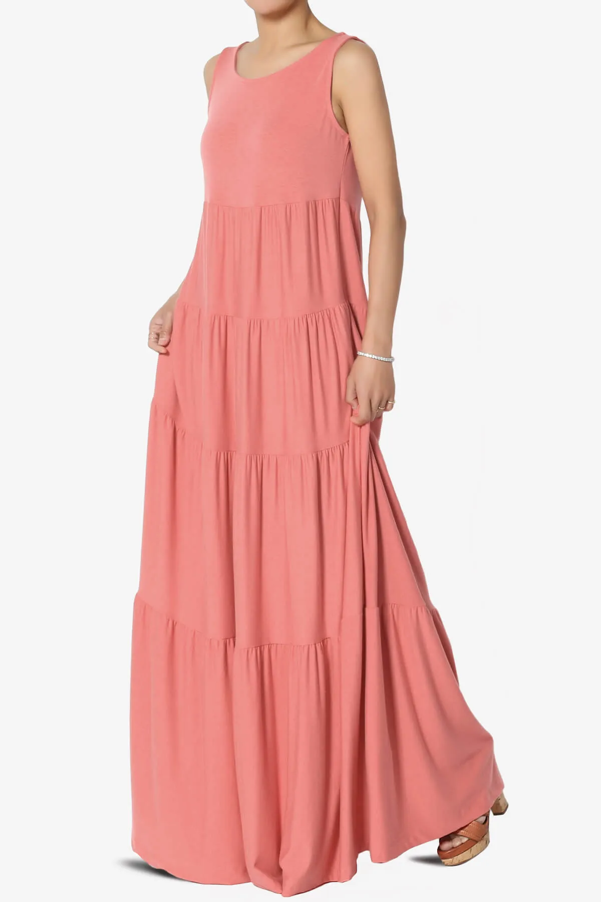 Macie Sleeveless Tiered Long Maxi Dress
