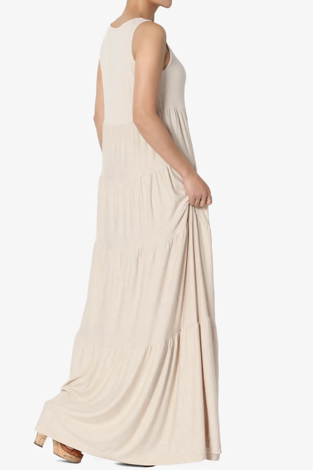 Macie Sleeveless Tiered Long Maxi Dress