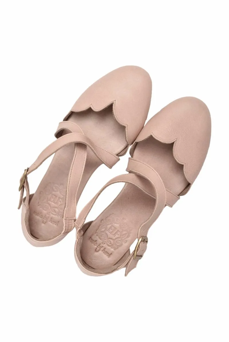 Mangrove Leather Flats in Vintage Beige