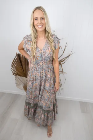 Marlo Dress -Sage paisley