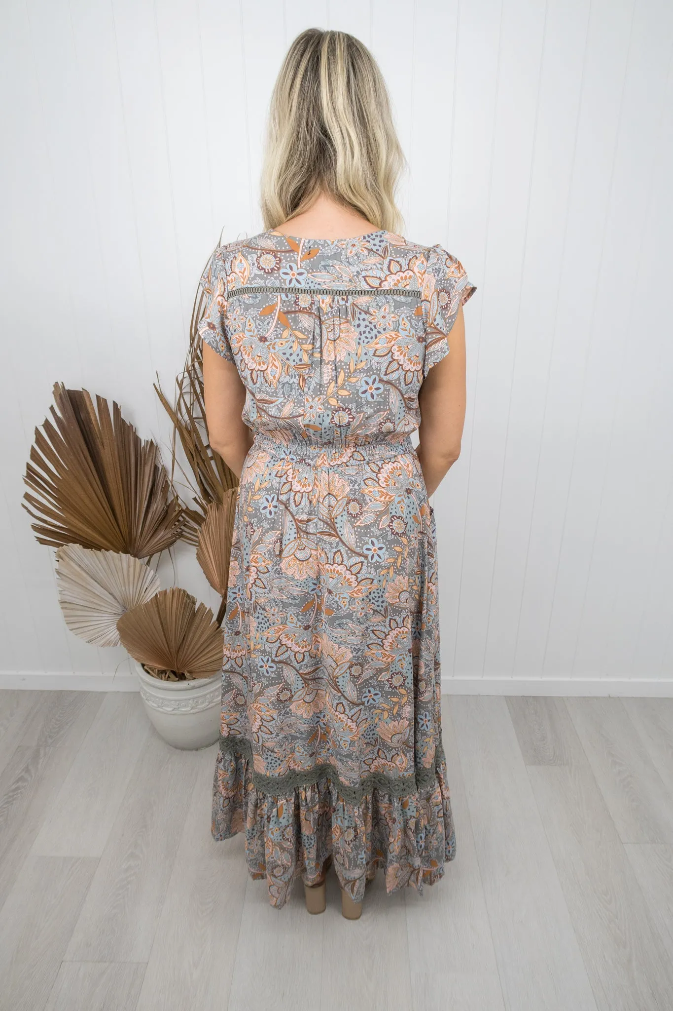 Marlo Dress -Sage paisley