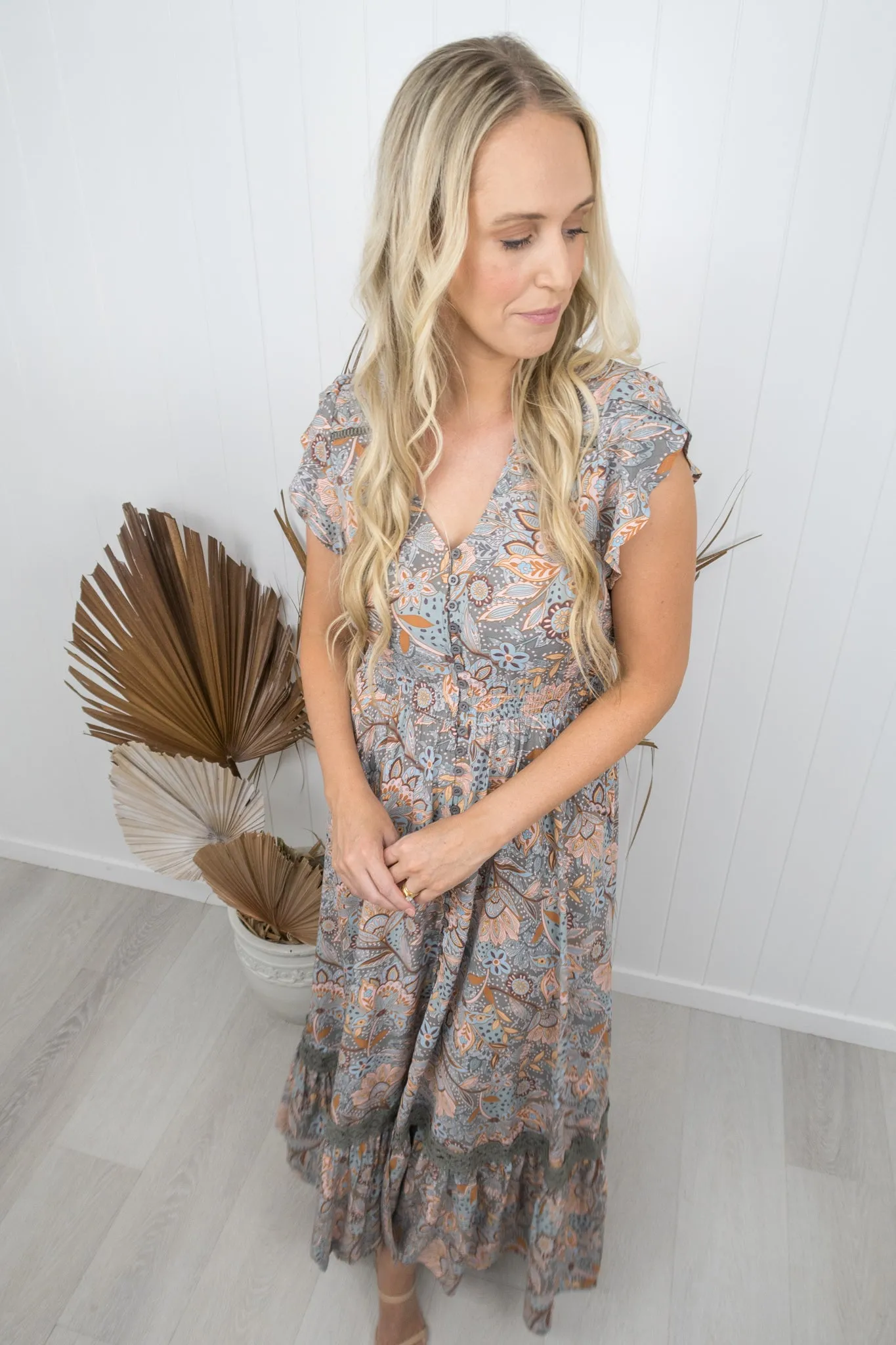 Marlo Dress -Sage paisley
