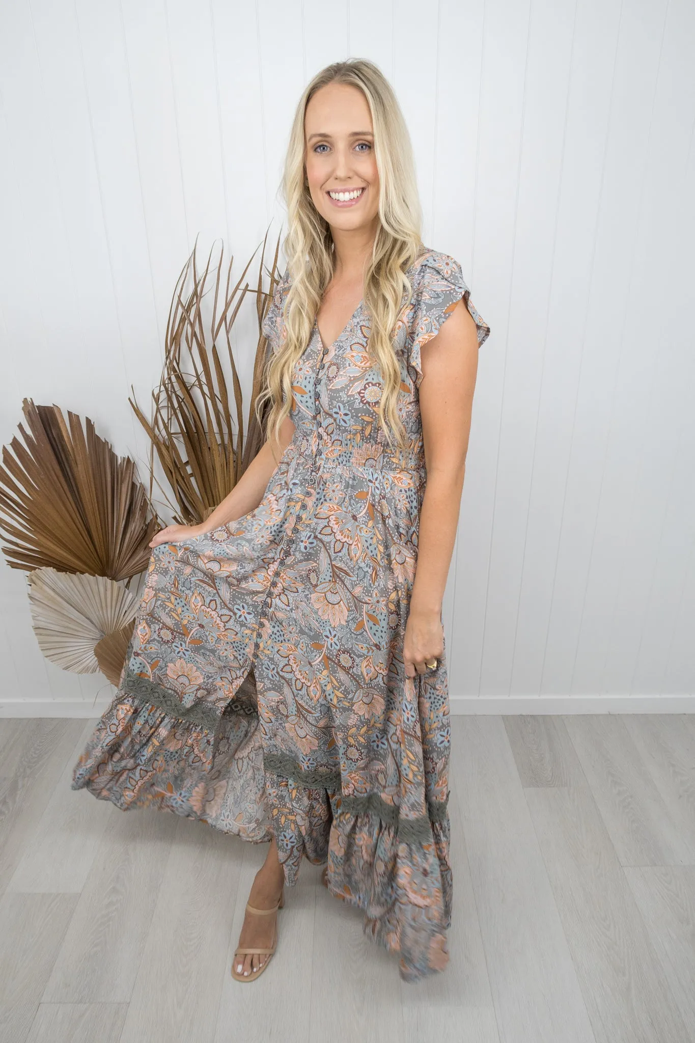 Marlo Dress -Sage paisley