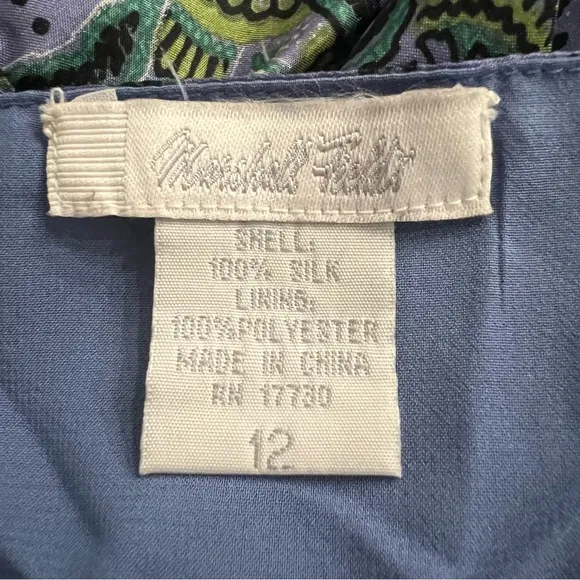Marshall Fields Bohemian Blue Green Silk Skirt