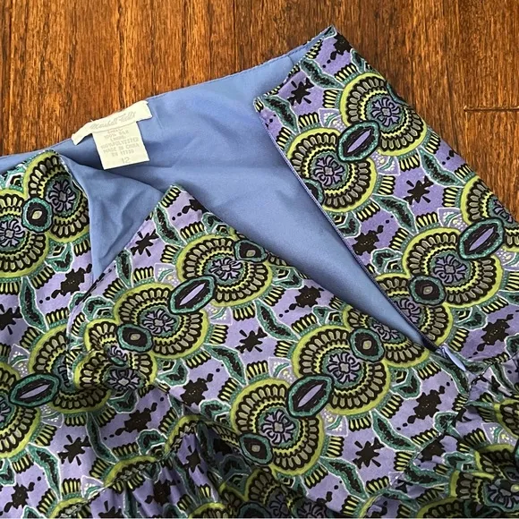 Marshall Fields Bohemian Blue Green Silk Skirt