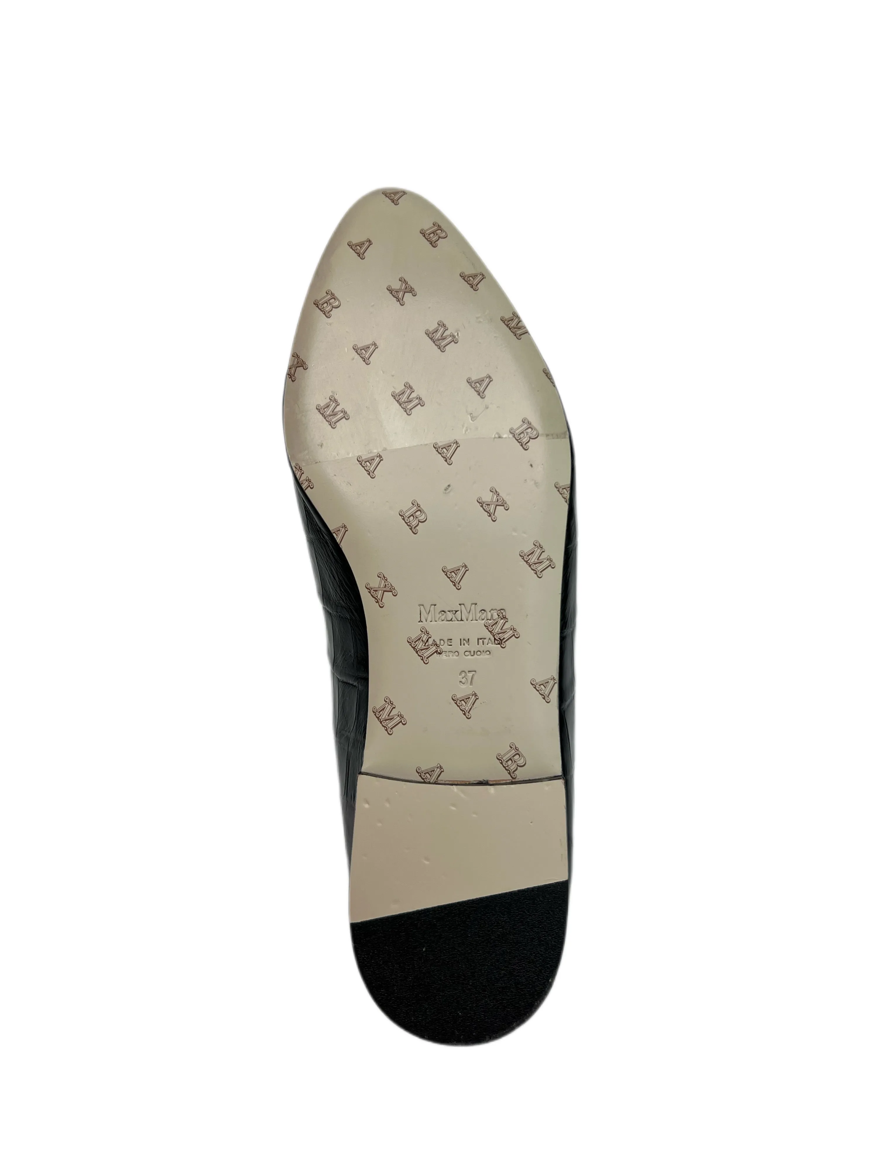 Max Mara Women's Nero Caravan Leather Slippers Size 7 NWB