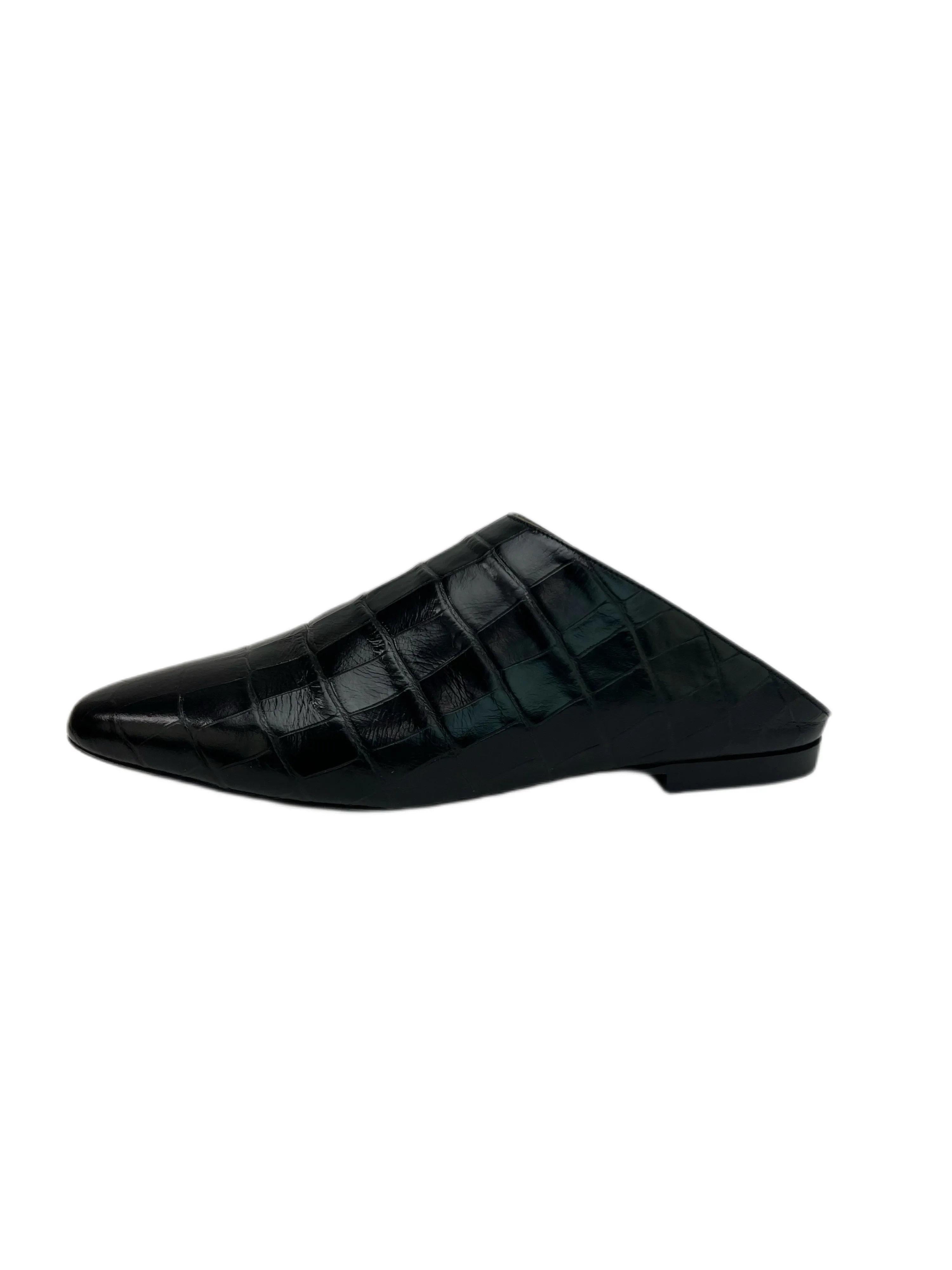 Max Mara Women's Nero Caravan Leather Slippers Size 7 NWB