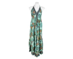 Maxi Bohemian Ruffle Dress /Goddess Dress/Bohemian Maxi Dress/Gypsy Sundress/Open Back Dress/Silk/Dress/Women's Clothing/Ibiza Boho Clothing
