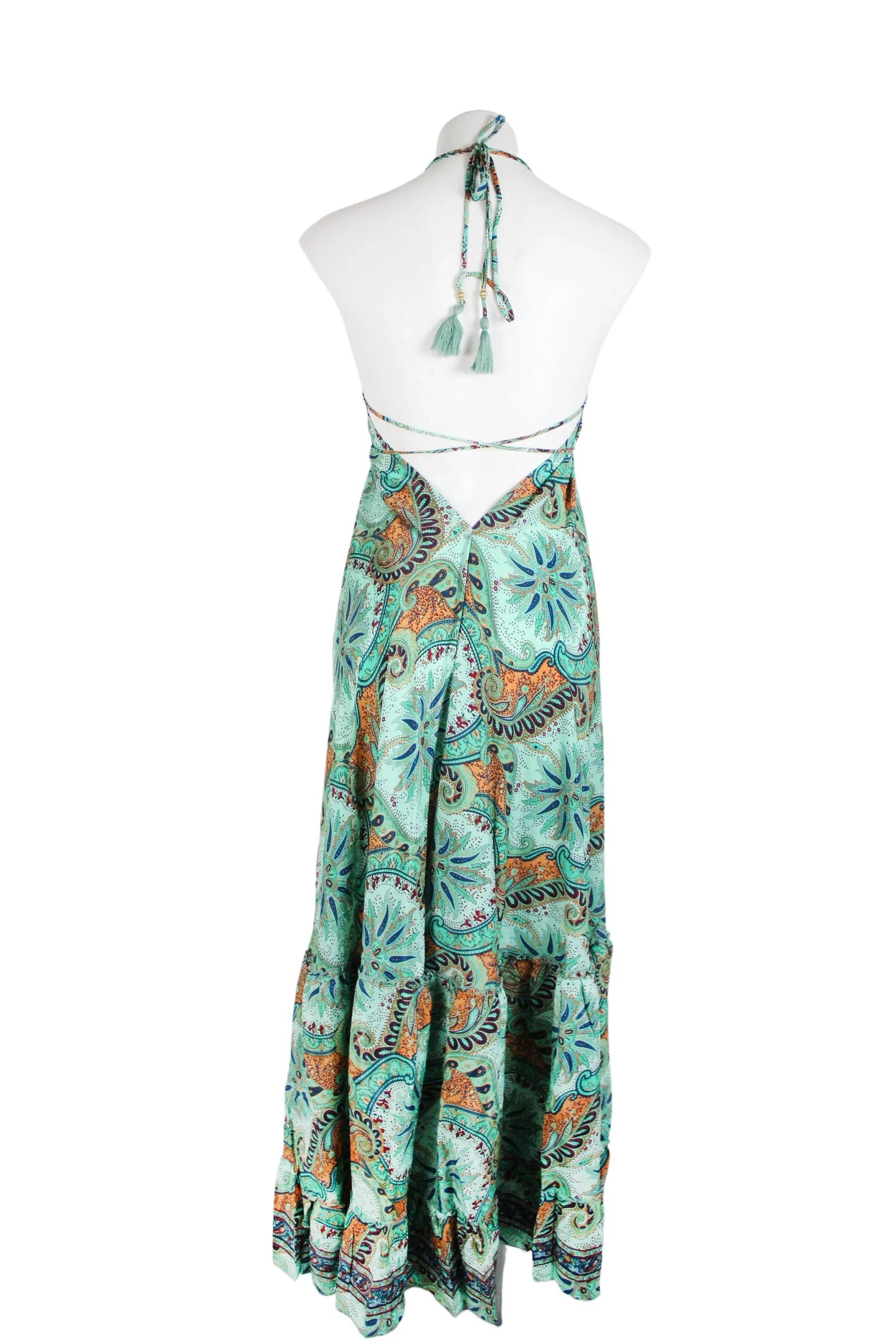 Maxi Bohemian Ruffle Dress /Goddess Dress/Bohemian Maxi Dress/Gypsy Sundress/Open Back Dress/Silk/Dress/Women's Clothing/Ibiza Boho Clothing