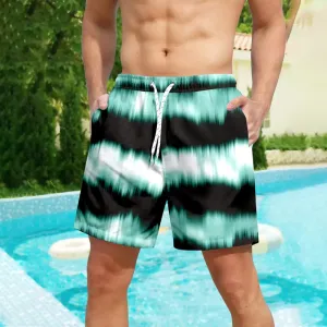 Men's gradient print drawstring waist Shorts