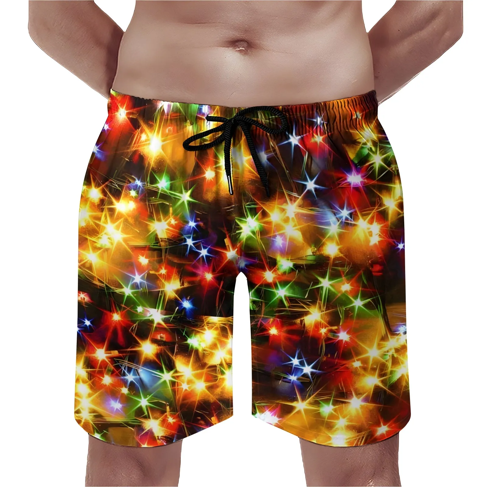 Men's Holiday Colorful String Lights Sports Fashion Shorts 2311000679