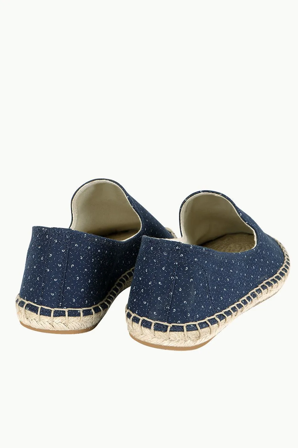Mens Navy Printed Jute Espadrilles