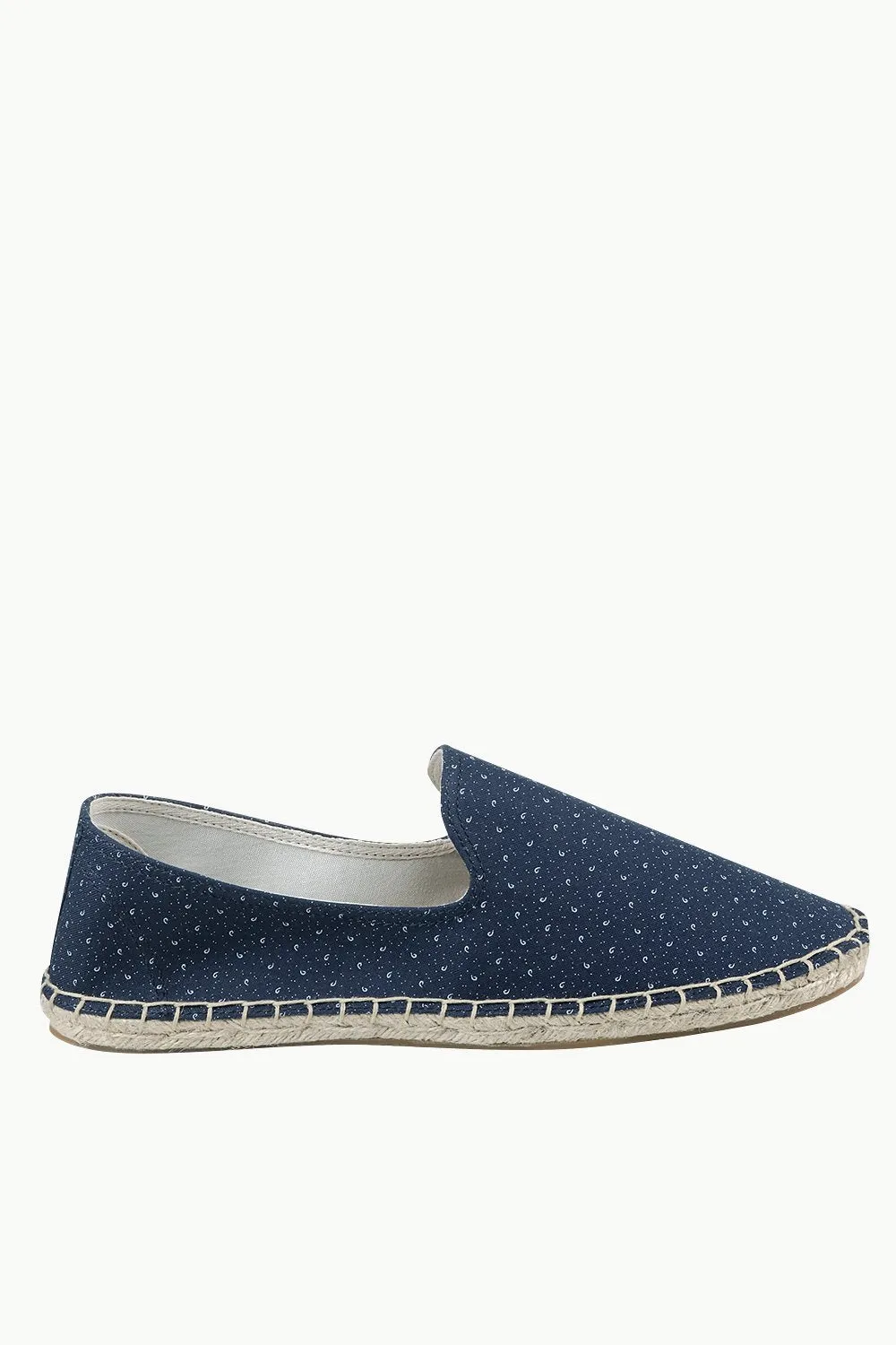 Mens Navy Printed Jute Espadrilles
