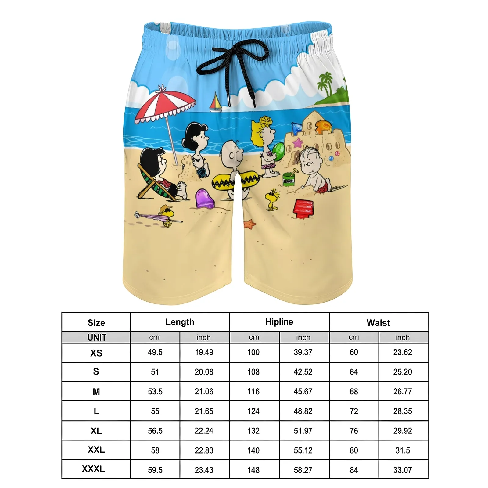Men's Sports Holiday Beach Cartoon Character Beach Shorts 2401000156