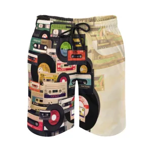Men's Sports Music Cassettes And Vinyl Records Shorts 2402000299